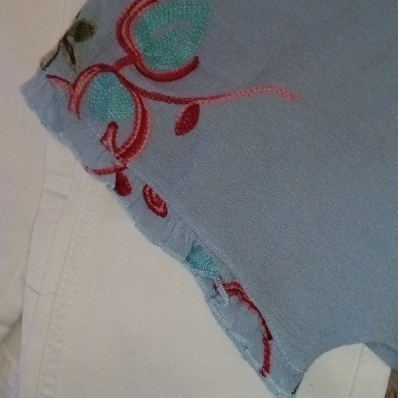 🆕LIV Los Angeles Floral Embroidered Ruffle Sleeve Top Size XL - Picture 8 of 9